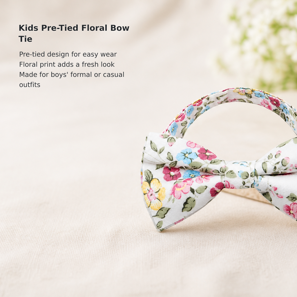 Boys’ Cotton Printed Pre-Tied Bow Tie