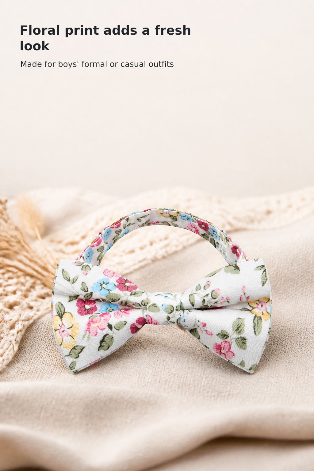 Boys’ Cotton Printed Pre-Tied Bow Tie