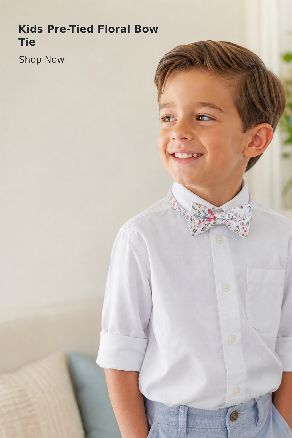 Boys’ Cotton Printed Pre-Tied Bow Tie