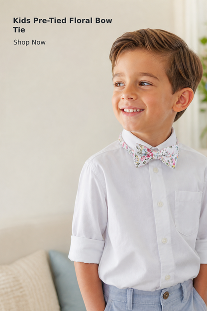 Boys’ Cotton Printed Pre-Tied Bow Tie